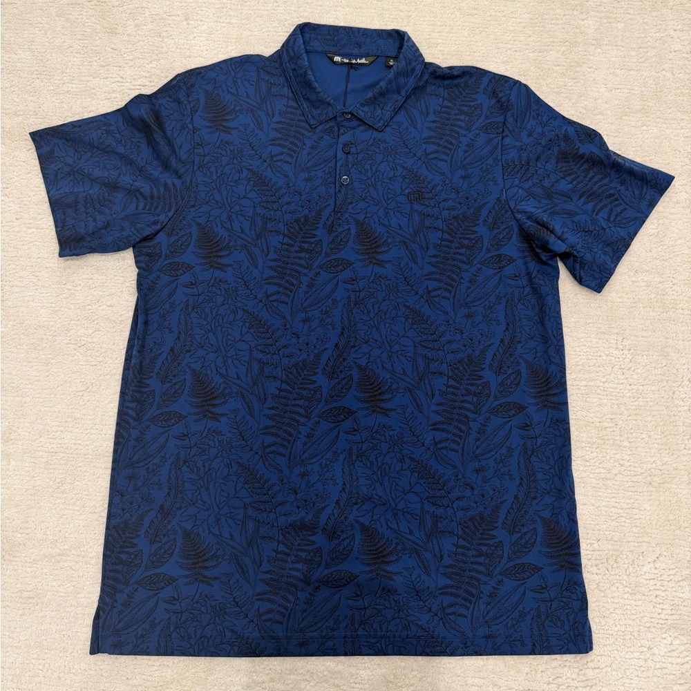 Travis Mathew Navy Floral Polo Shirt